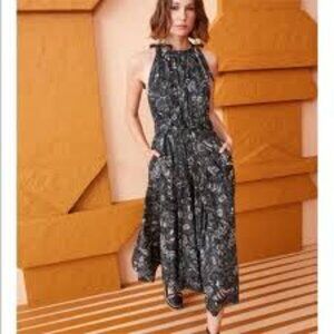Ulla Johnson Joni Midi Dress Blackbird Sz14